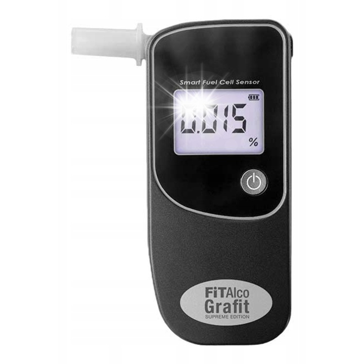 Алкотестер FITalco Graphite, 3 мундщука, LCD, 0-4 промила