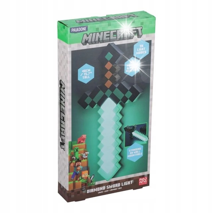 Лампа Minecraft с диамантени мечове, PALADONE, 40 см