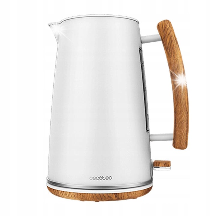 Cecotec vízforraló 1,7L, 3000W, fehér, cserélhető szűrővel és forgó talppal, méretek 17,6x25,5x21,2cm