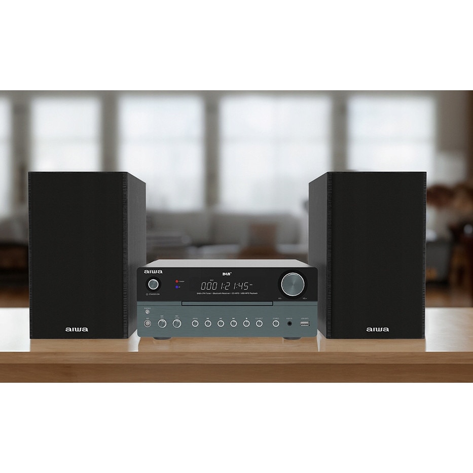 Sistem audio Aiwa, Bluetooth, 50W RMS, tuner DAB+/FM, alb