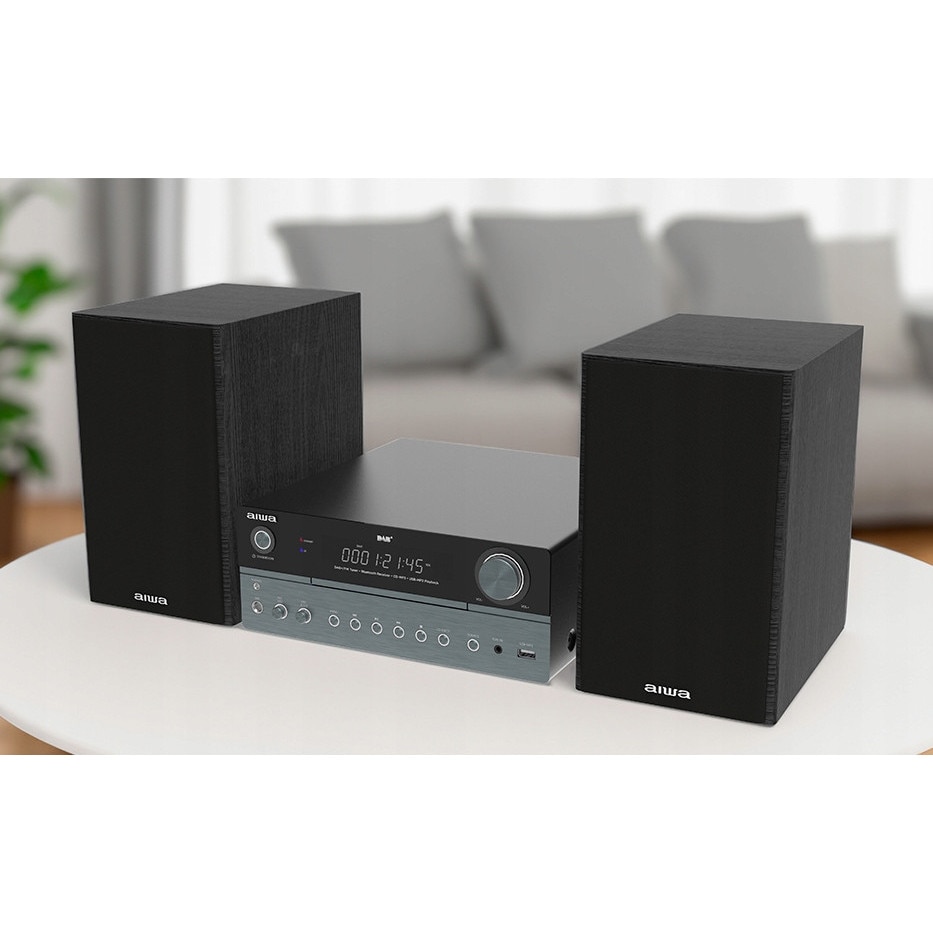 Sistem audio Aiwa, Bluetooth, 50W RMS, tuner DAB+/FM, alb