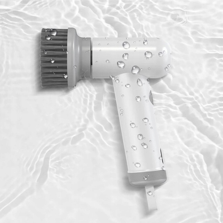 Perie electica de par, SYNOSHI, 3 accesorii, alb, 11,6x5x18cm