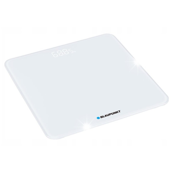 Електронна везна за тяло Blaupunkt, 150 кг, стъклена платформа, размери 26x26x2 см, скрит дигитален дисплей