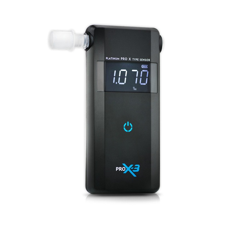Alcooltest PRO X-3, electrochimic, negru, set cu ustensile