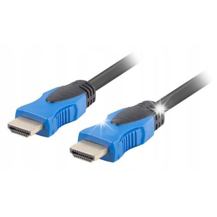 HDMI кабел Lanberg 15 м 4K, черен, 19-пинов мъжки/железен, скорост на предаване 18 Gb/s