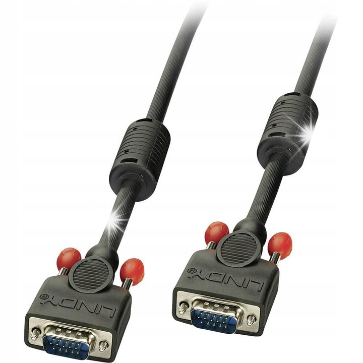 VGA кабел LINDY M/M 10 м, черен, 28 AWG