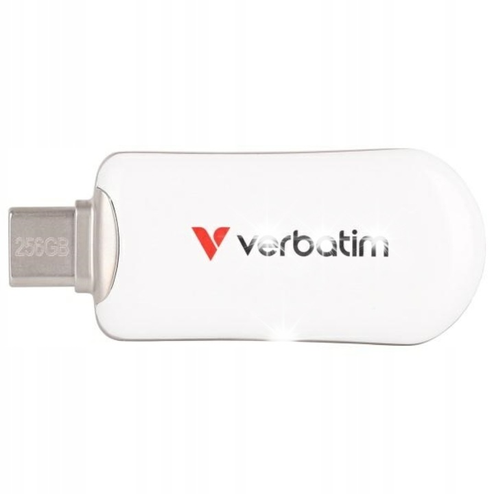 USB памет Verbatim Plectra 256GB USB-C, бяла, 49x20.5x8.2 мм