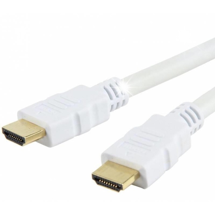 HDMI кабел Techly 1.4 Ethernet 3D 4K, 5 м, бял