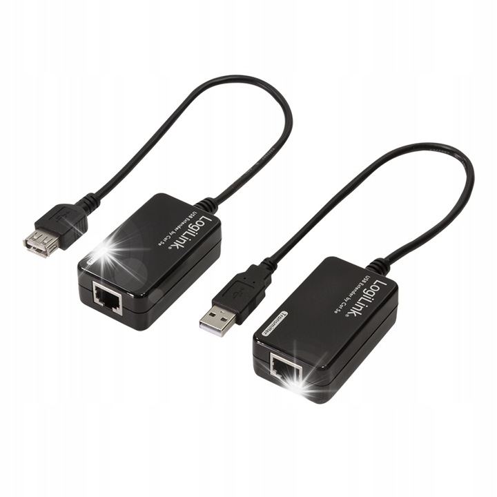 LogiLink UA0021D USB удължител, 0.30 м, RJ45, черен