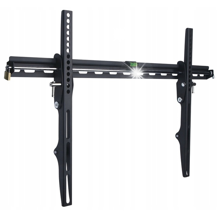 Тънка стойка за телевизор, Techly, 40"-65", макс. 50 кг, черна, със заключване