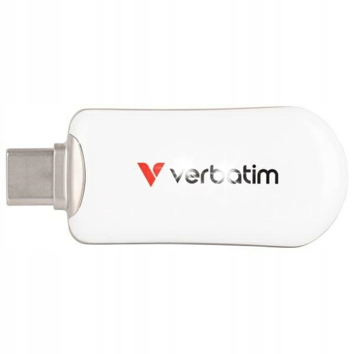 USB памет Verbatim Plectra 128GB USB-C, бяла, 49x20.5x8.2 мм