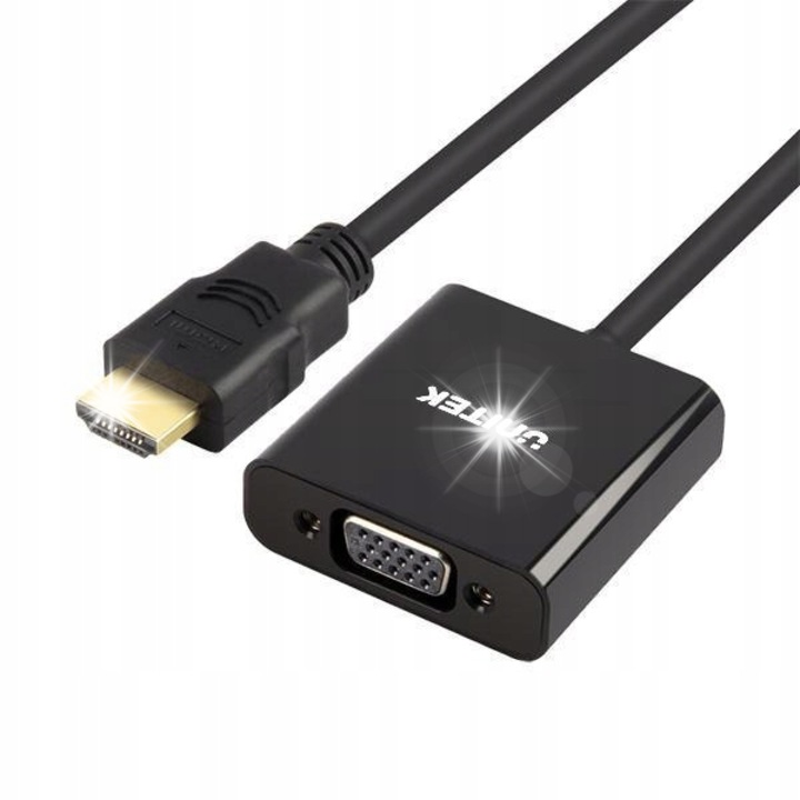 HDMI към VGA + аудио адаптер, Unitek, 1080p, черен