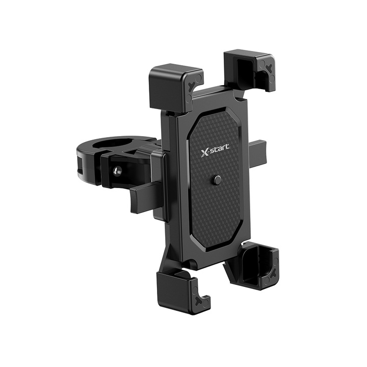 Kormányra szerelhető telefontartó, X-Start ZJ060 – 4–7 hüvelykes készülékekkel kompatibilis, szilárd rögzítés, 360°-os forgatás