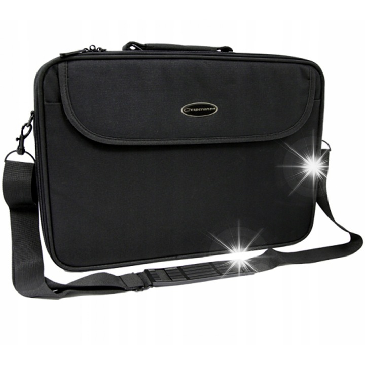 Чанта за лаптоп Esperanza Classic+ 17", черна, с регулируеми размери