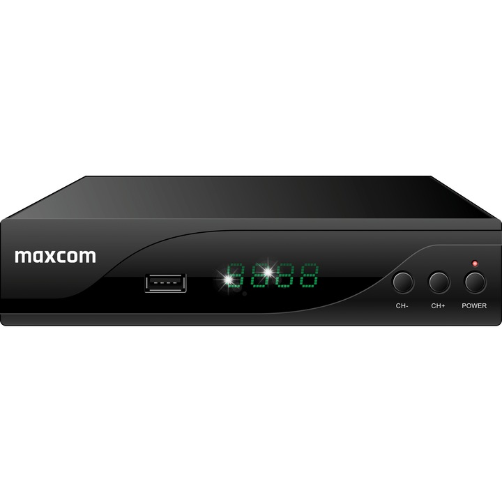 DVB-T2 декодер Maxcom, HD, HDMI, USB, 169x90x36мм, комплект с дистанционно управление