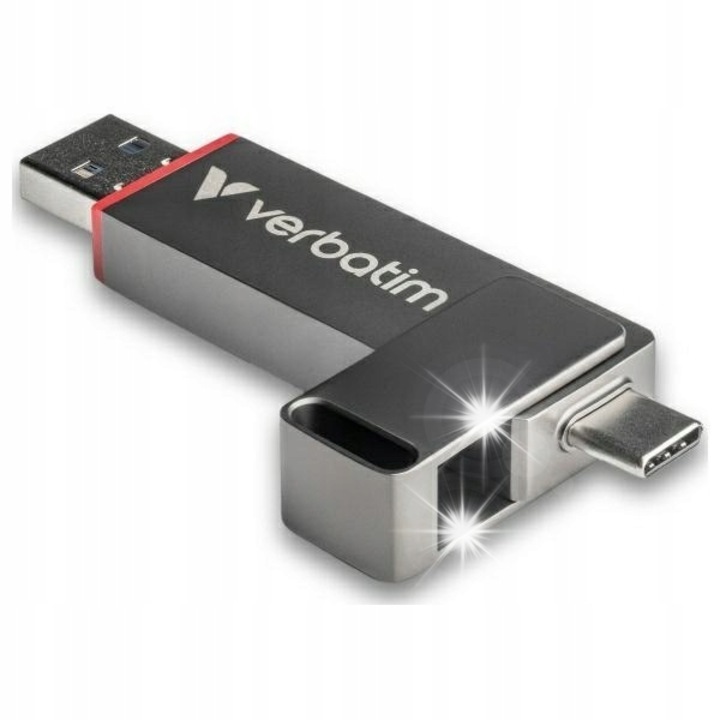 Флаш памет Verbatim Dual QuickStick 512GB USB-A/USB-C, 550MB/s четене, 500MB/s запис, 81.5x18x10.8mm