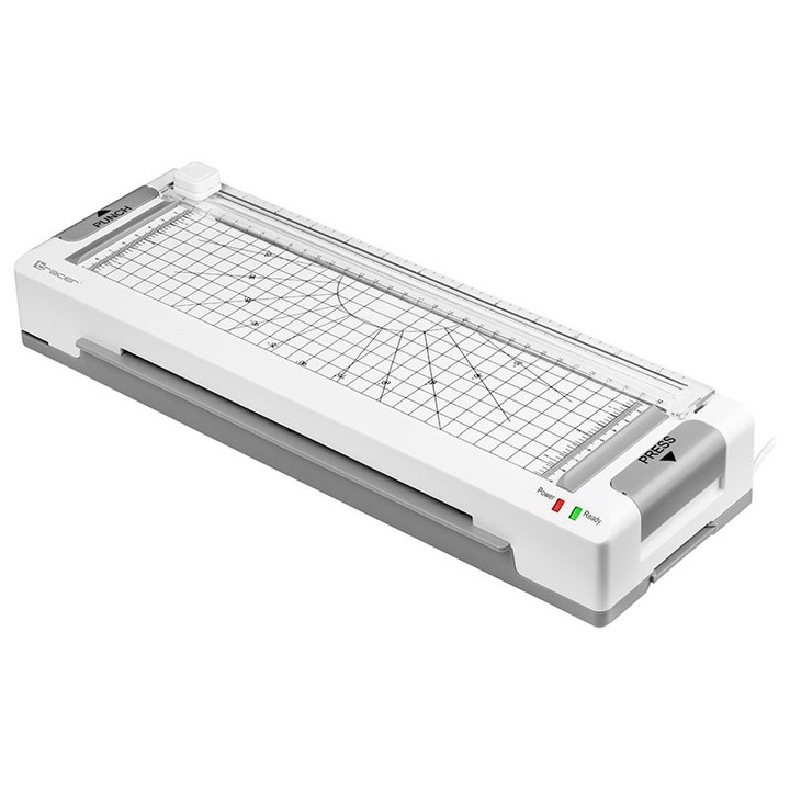 Ламинатор A4 TRACER TRL-7 All-in-One, 4 в 1, бял, 25 см/мин