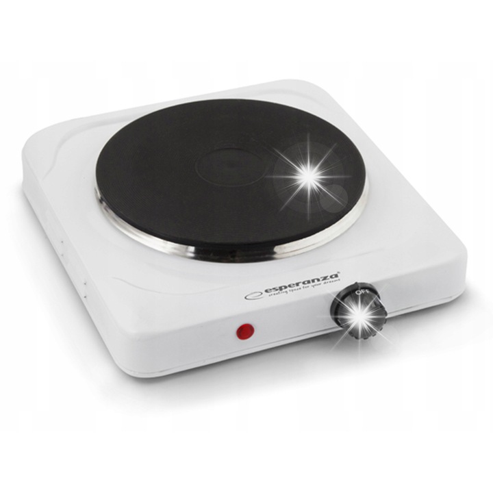 Електрически котлон Esperanza Pinatubo, 1 зона за готвене, 1500 W, бял, 18.5 см