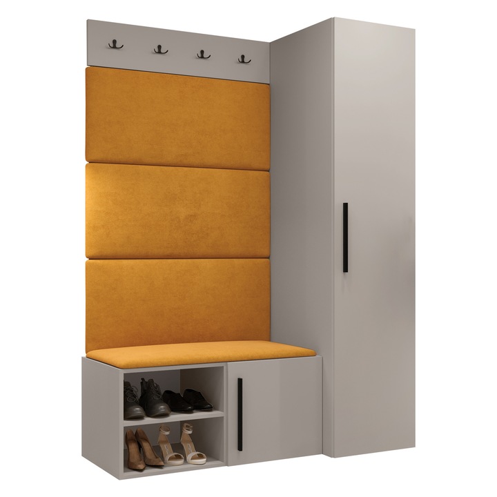 Mobilier pentru hol Hekurt II, MIRJAN 24, casmir/galben