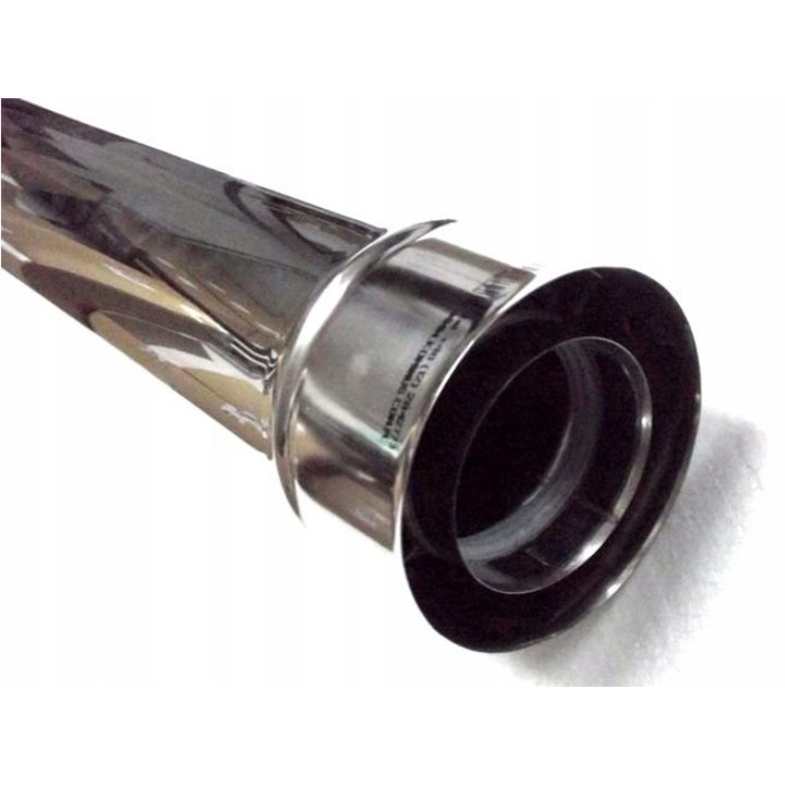 Двустенна тръба 80/125 мм Prodmax, 1 м, TURBO система, неръждаема стомана, 0.6 мм