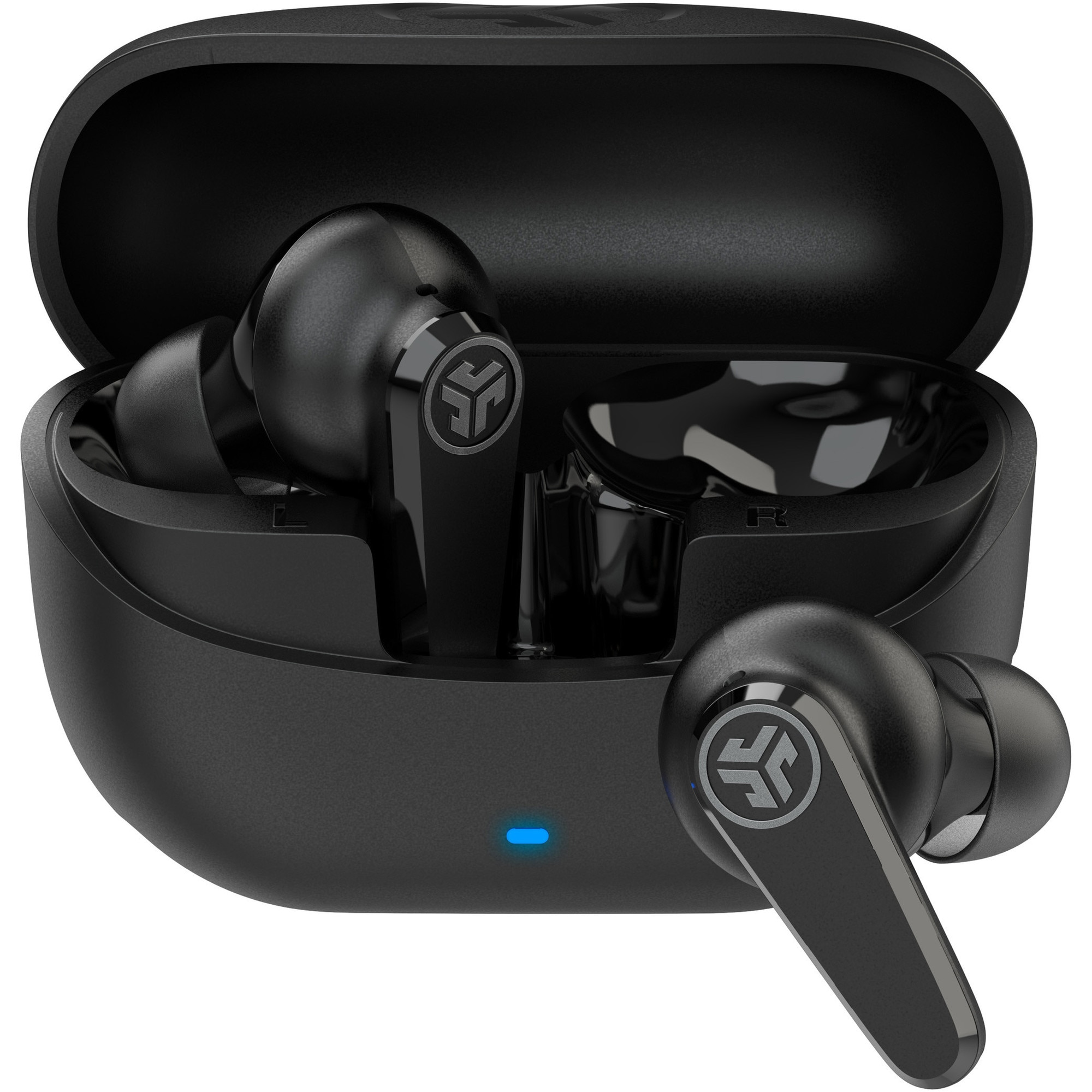 Casti In-Ear JLAB Go Pods ANC, True Wireless, Bluetooth, Hybrid ANC, Multipoint, Autonomie 26 ore, IP66, Black