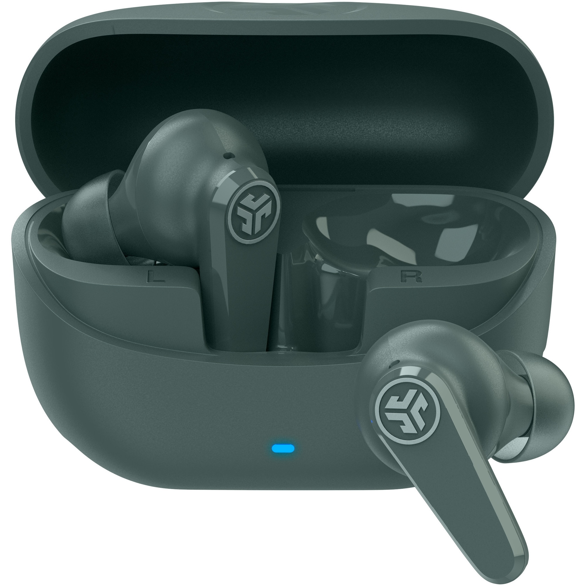 Casti In-Ear JLAB Go Pods ANC, True Wireless, Bluetooth, Hybrid ANC, Multipoint, Autonomie 26 ore, IP66, Sage