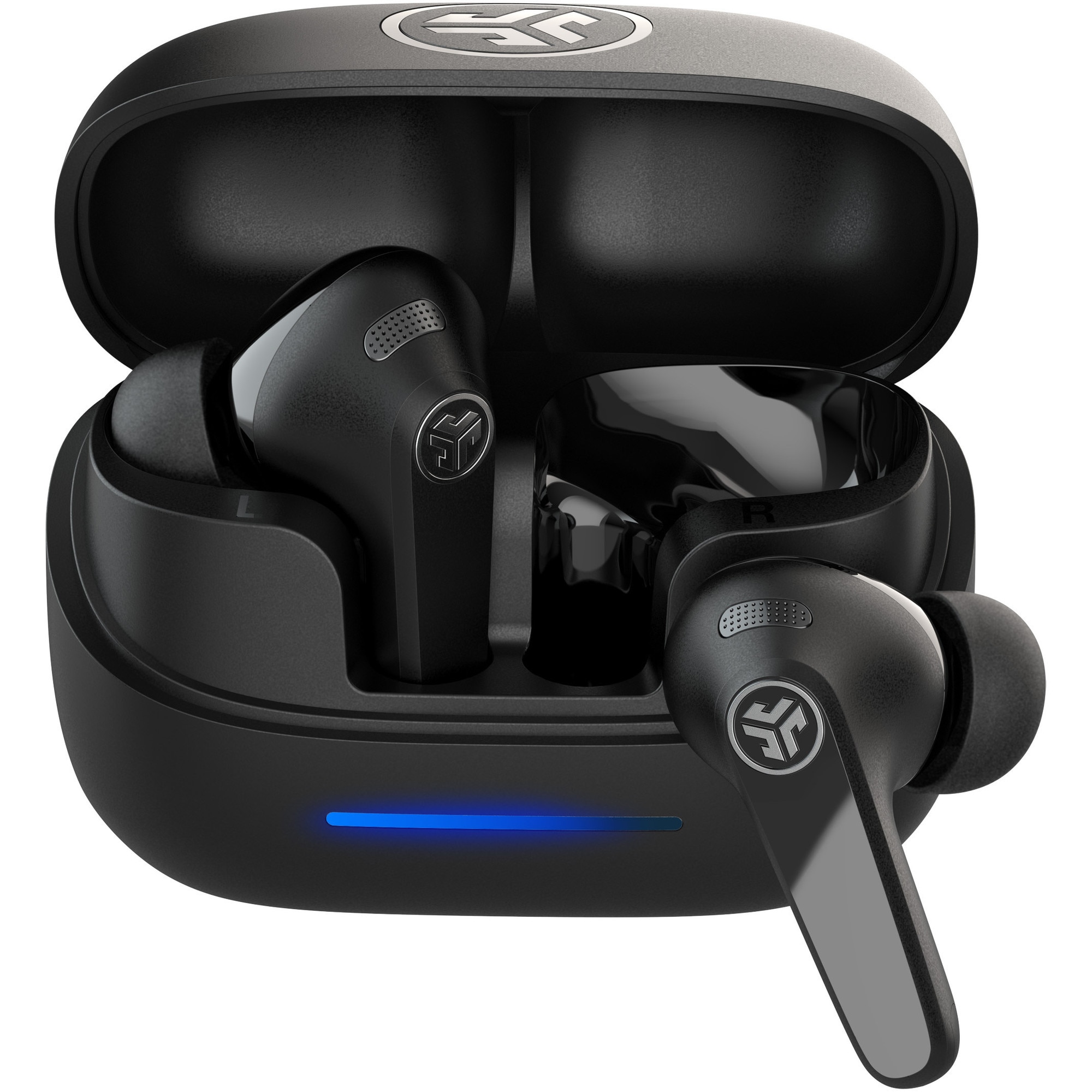 Casti In-Ear JLAB JBuds Pods ANC, True Wireless, Bluetooth, Hybrid ANC, Multipoint, Autonomie 56 ore, IP55, Black