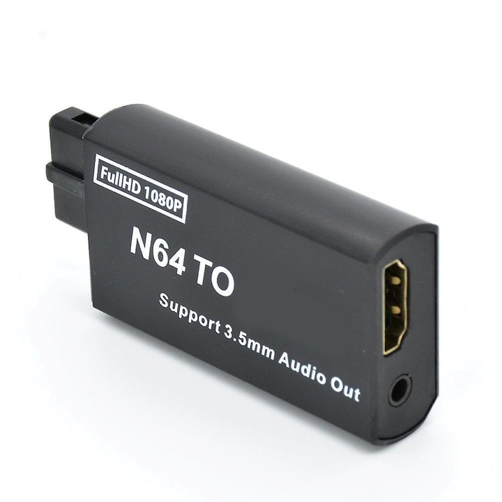 HDMI адаптер за конзоли N64/SNES/NGC, 720p, черен