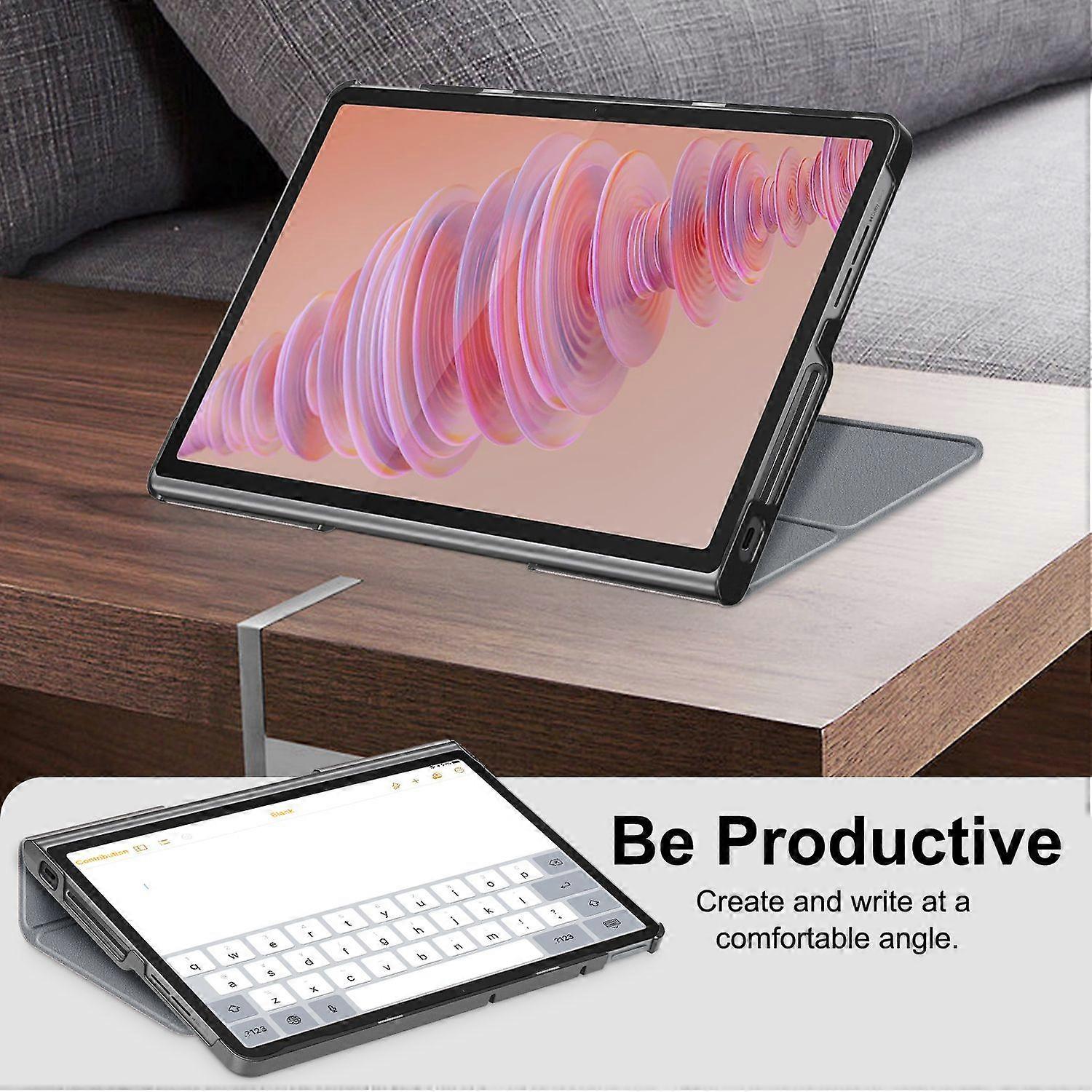 Husa tableta pentru Lenovo Tab Plus 11.5 inch, design cu ventilatie, culoare albastru inchis, slim