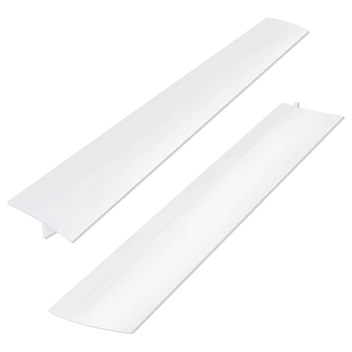 Set 2 bucati capac de umplere pentru spatiul dintre aragaz si blatul de lucru, silicon rezistent la caldura, alb, 21inch