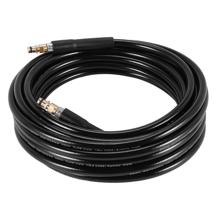 Tömlő magasnyomású mosóhoz, 10m, gyorscsatlakozás, fekete