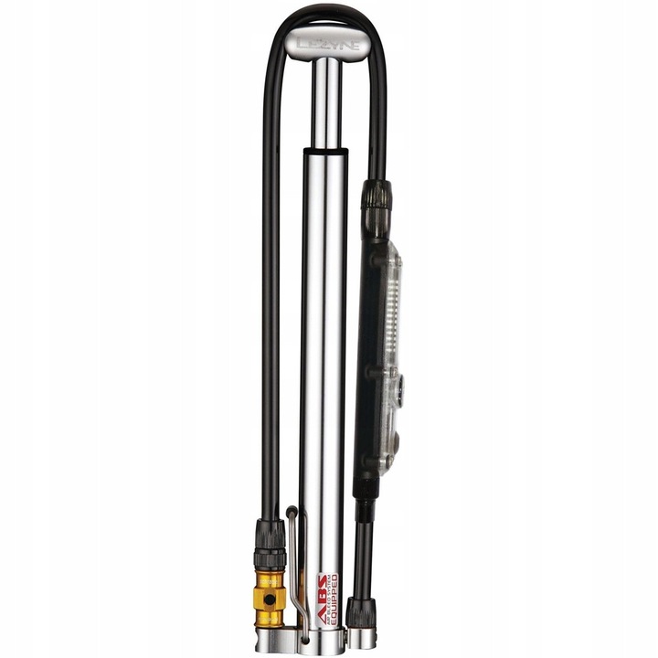 Мини помпа Lezyne CNC Micro Floor Drive HPG, 160 psi, с дигитален манометър, сребриста, 300 мм