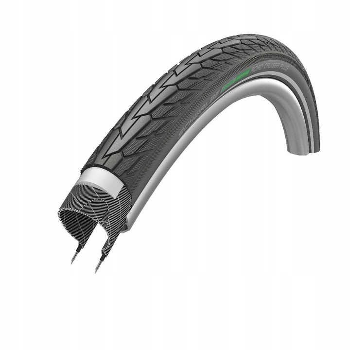 Schwalbe Road Cruiser Plus kerékpár külső gumi 28x1.60, fekete, reflex, defekttűrő, 100 kg