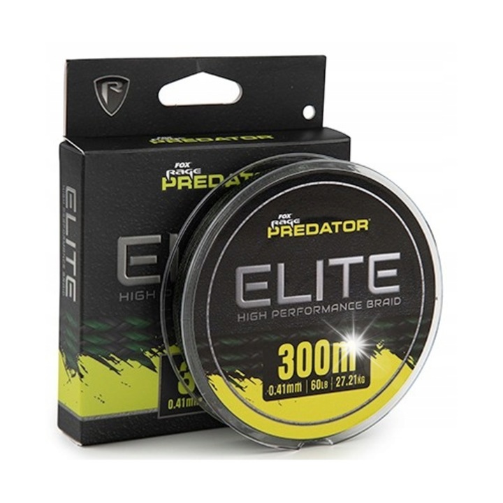 Plecionka Fox Rage Predator Elite Braid 300m, ciemnozielony, 0.41mm, 8-sploturi, rezistenta la uzura