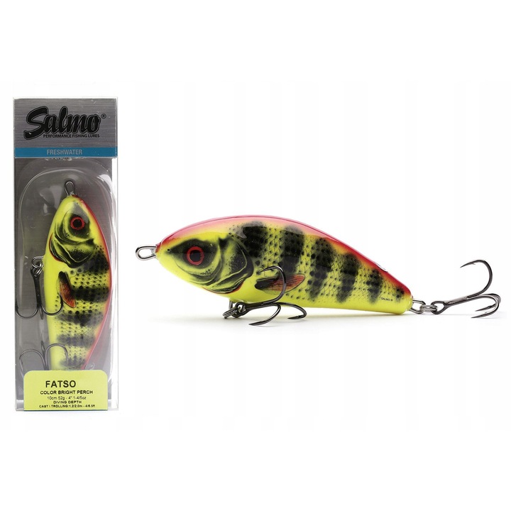 Воблер Salmo Fatso Floating 12см, 59гр, ярък костур