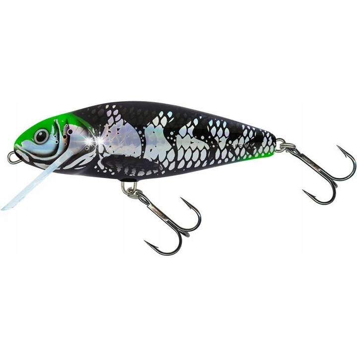 Изкуствена примамка воблер, Salmo Perch Floating, зелено сиво, 12см, 36г
