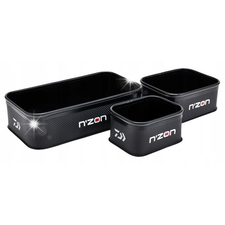 Комплект от 3 контейнера за стръв Daiwa N'Zon EVA XL, 32x17x8см, 19x15x8см, 15x12x8см, многоцветни