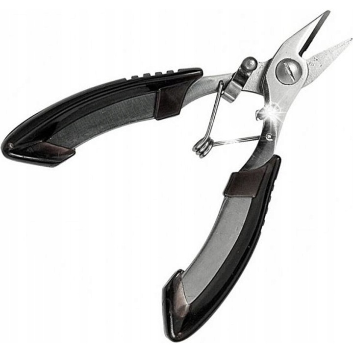 Foarfece de taiat fire si impletituri pescuit Fox Braid Blades XS, muchii zimtate, negru, 5x10cm