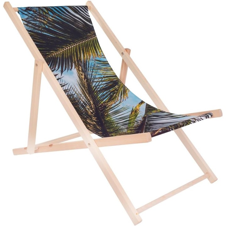 Sezlong pliabil din lemn, Specwood, cu 3 pozitii de reglare, material rezistent, 120x57,5cm - Palmieri
