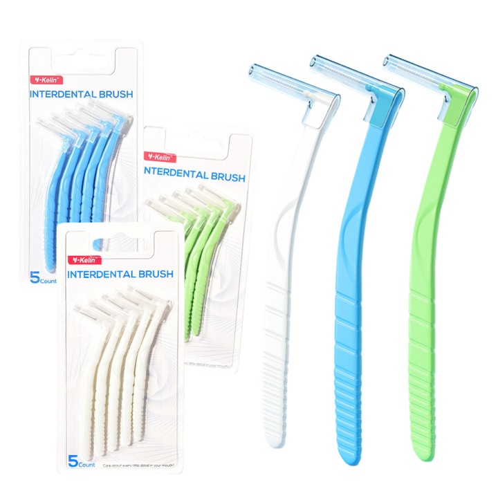 Set Periute Interdentare, 0,6/0,8/1.0mm trei dimensiuni, Peri moi, Maner Plastic Inclus, Reutilizabil, Curatare orala completa, previne cariile, Ideal pentru curatarea aparatelor ortodontice, 30 bucati, 10 bucati din fiecare dimensiune