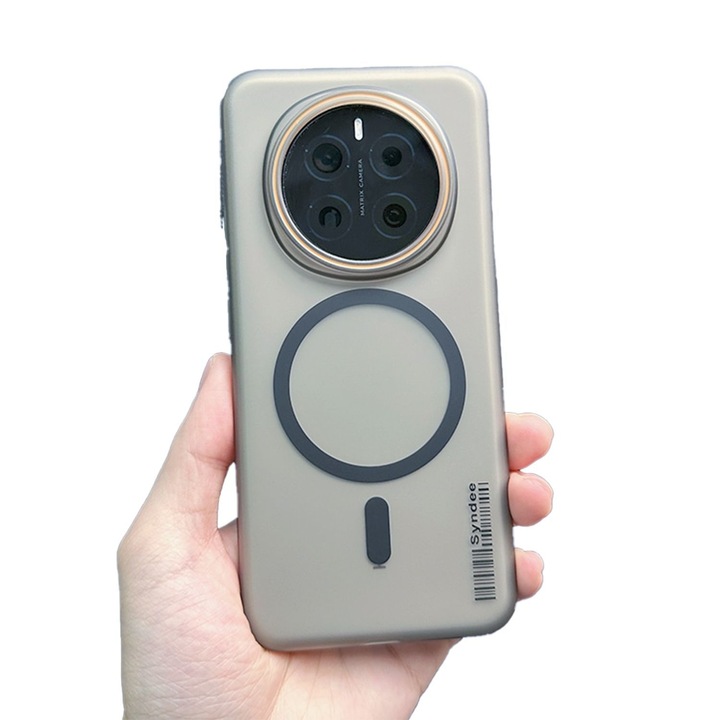 Husa telefon pentru Honor Magic 7 Lite, Magnetic MagSafe, Slim ultra-light, Coaja dura mata, Negru/Transparent