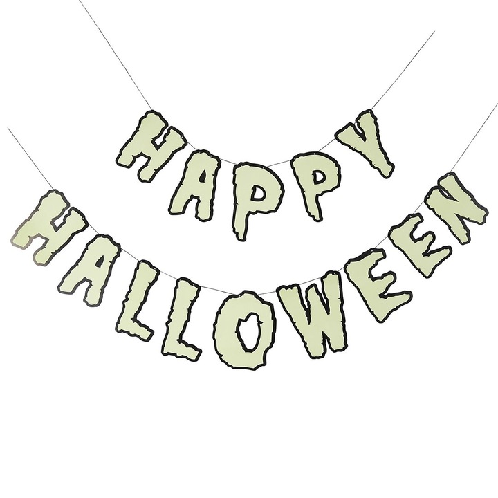Banner „Happy Halloween” fosforescent, 2m