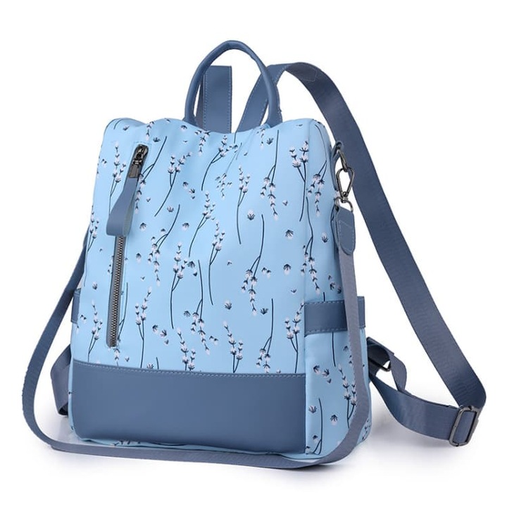 Negy WNANNAN noi nylon vaszon hatizsak, Nylon valltaska, Vízkék, One-Size