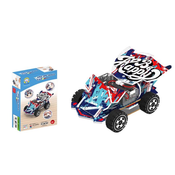 DIY mini négykerék-meghajtású autós készlet gyerekeknek, oktató