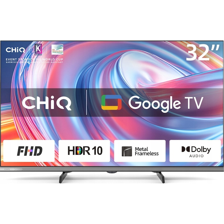 Телевизор CHiQ L32FM9V LED 32'' Full HD Wi-Fi, HDR, 1920x1080, 3 HDMI, 1 USB, черен цвят