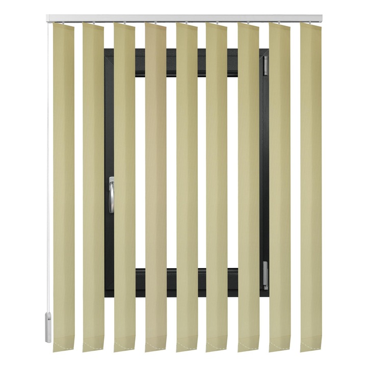 Jaluzele Verticale Textile, Sandra, Crem Deschis, L 185 cm X H 250 cm, MC&A
