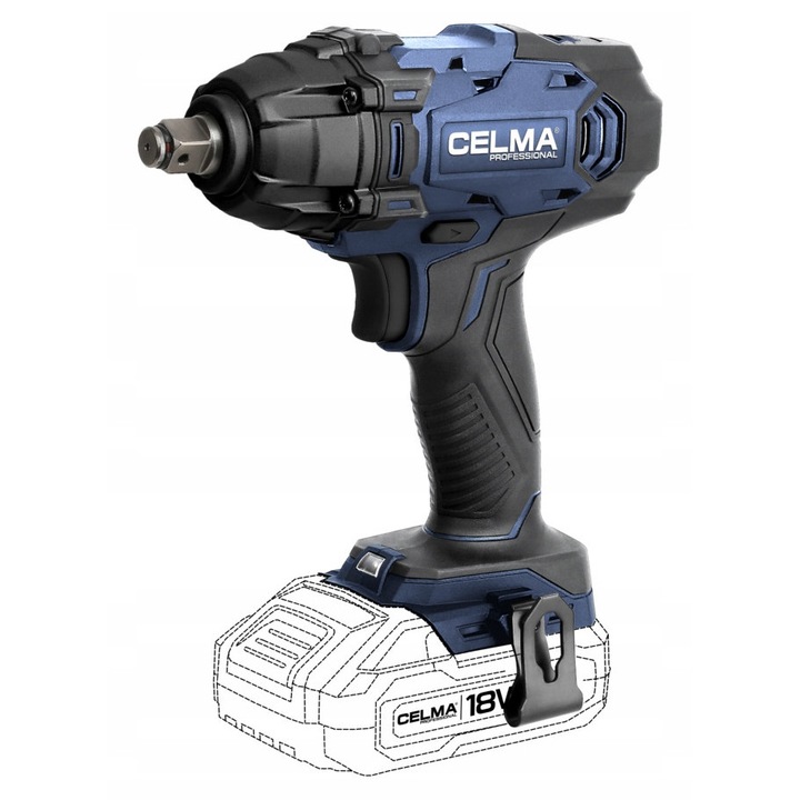 Ударен гайковерт Celma WDK-Li 18OBS, 250 Nm, 18V, с LED, без батерия и зарядно устройство
