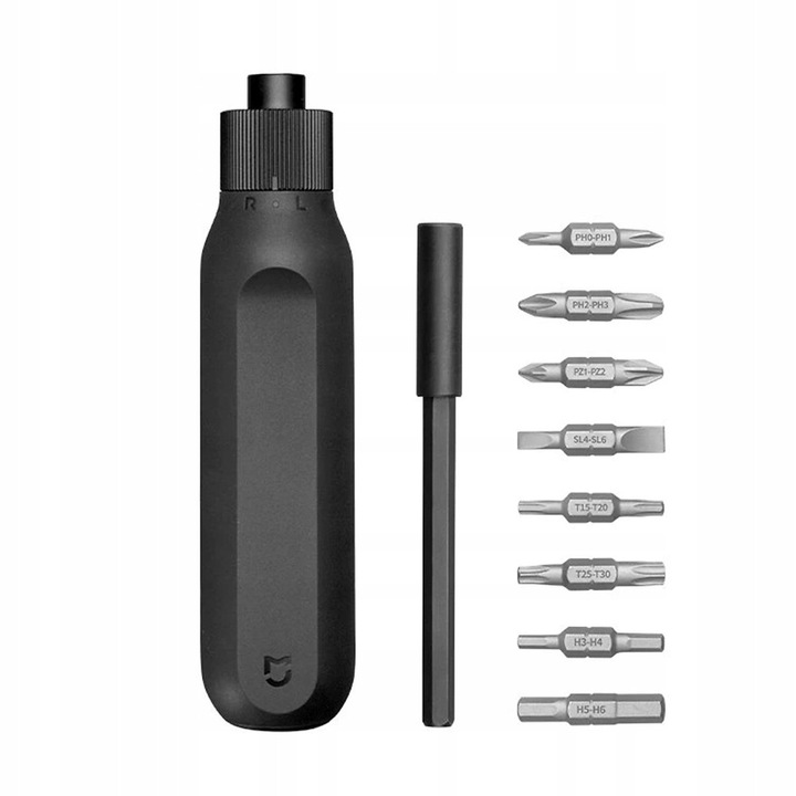 Отвертка Xiaomi 16 в 1 с магнитни глави, 20N.m, черна, размери 144x34x34mm