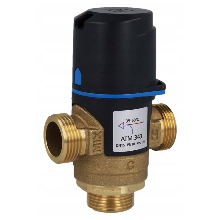 Термостатичен смесителен вентил ATM 343, DN15, G3/4", 35/60C, mosiad, 1.6 m3/h AFRISO