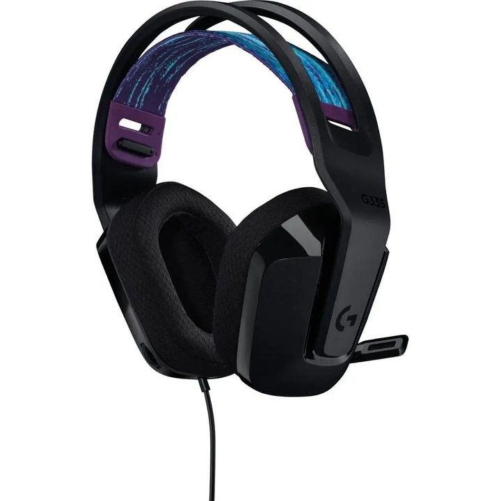Слушалки за компютър Logitech G335, наушници, 3.5 мм, 5 м, черни